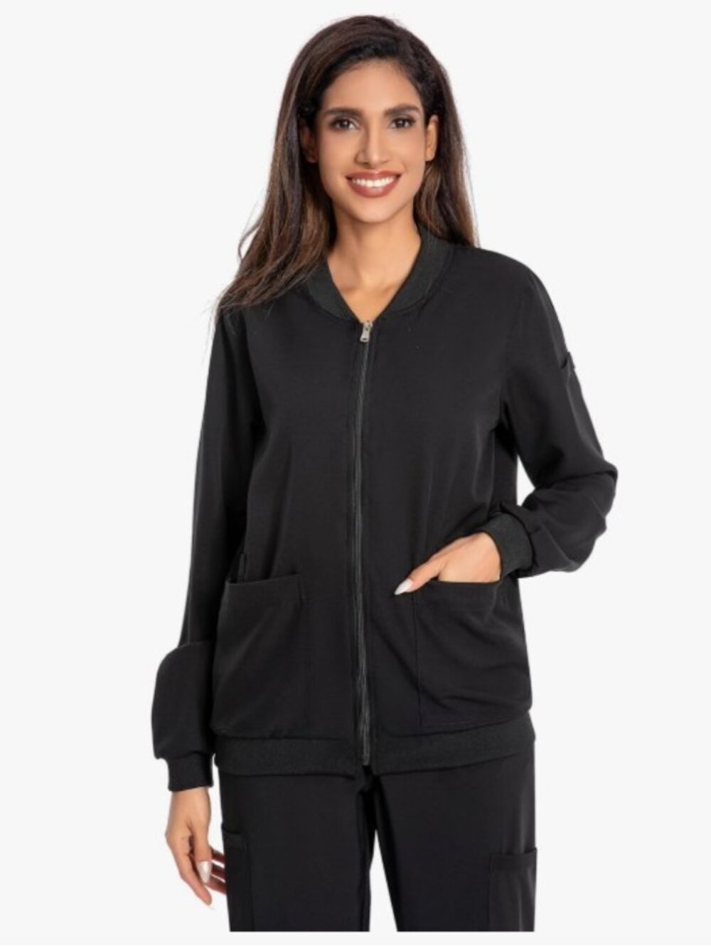 PuriPure Scrub Jackets Woman's, Zip Front Nurse 4-Way Stretch Fabric Coat XXL